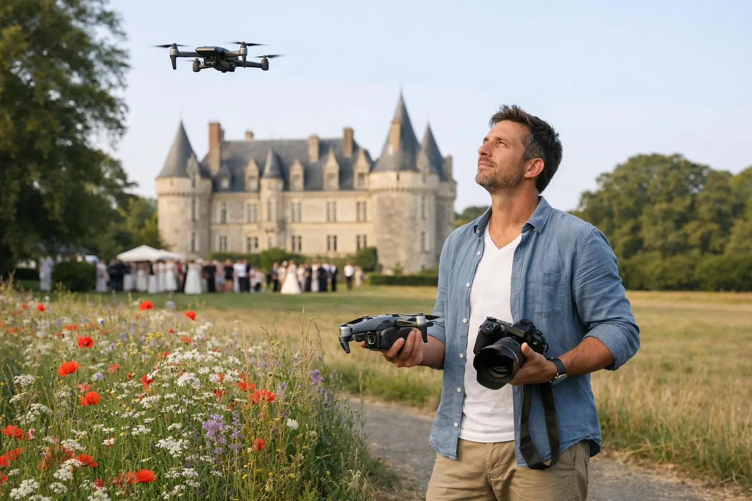 Photographe professionnel avec drone pour mariage en Loire-Atlantique