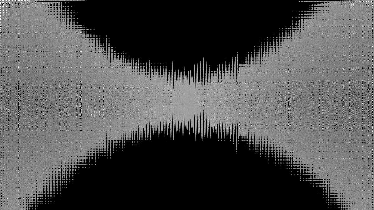 Motifs graphiques abstraits en noir et blanc.