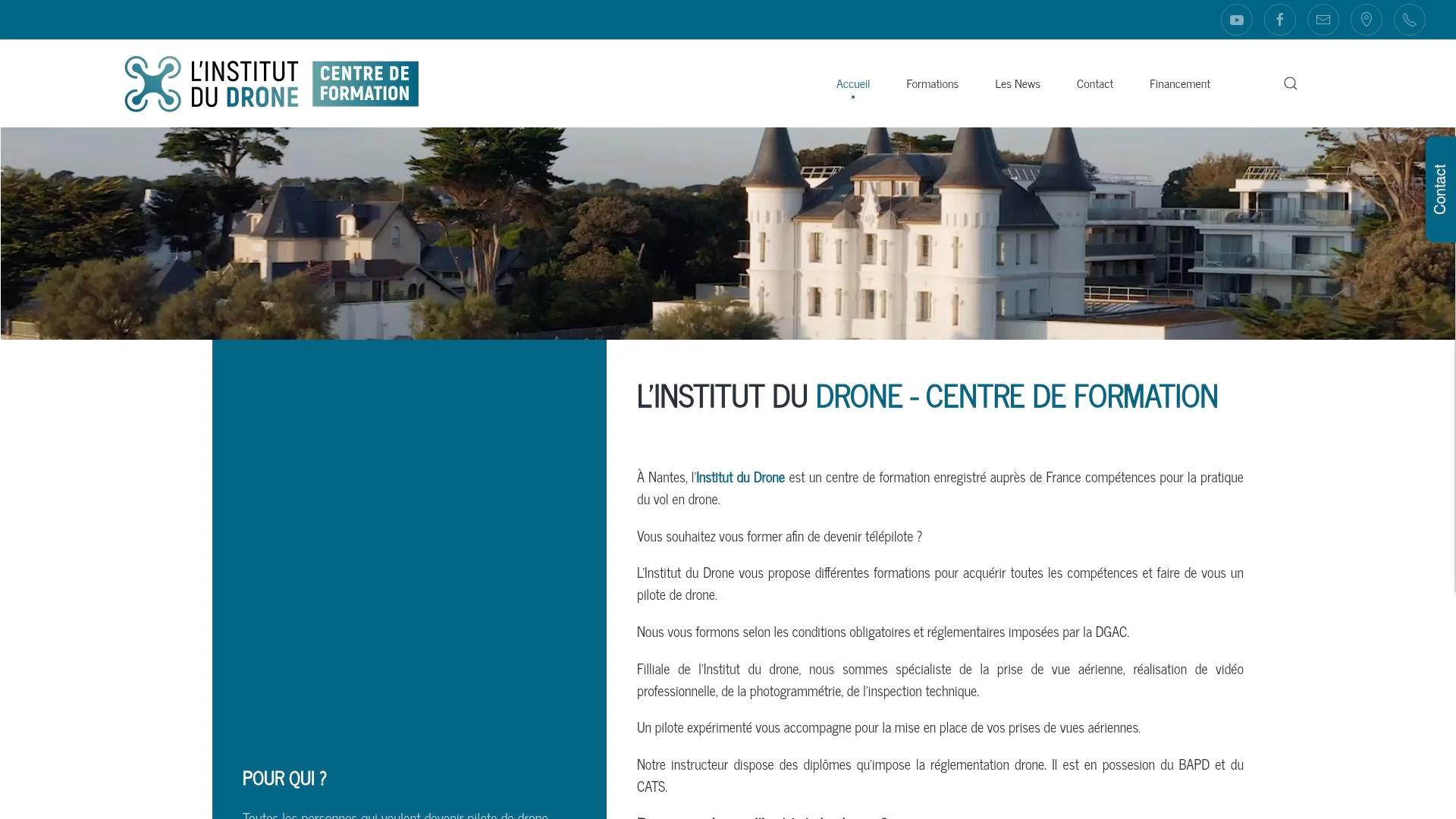 Centre de formation en pilotage de drone à Nantes.