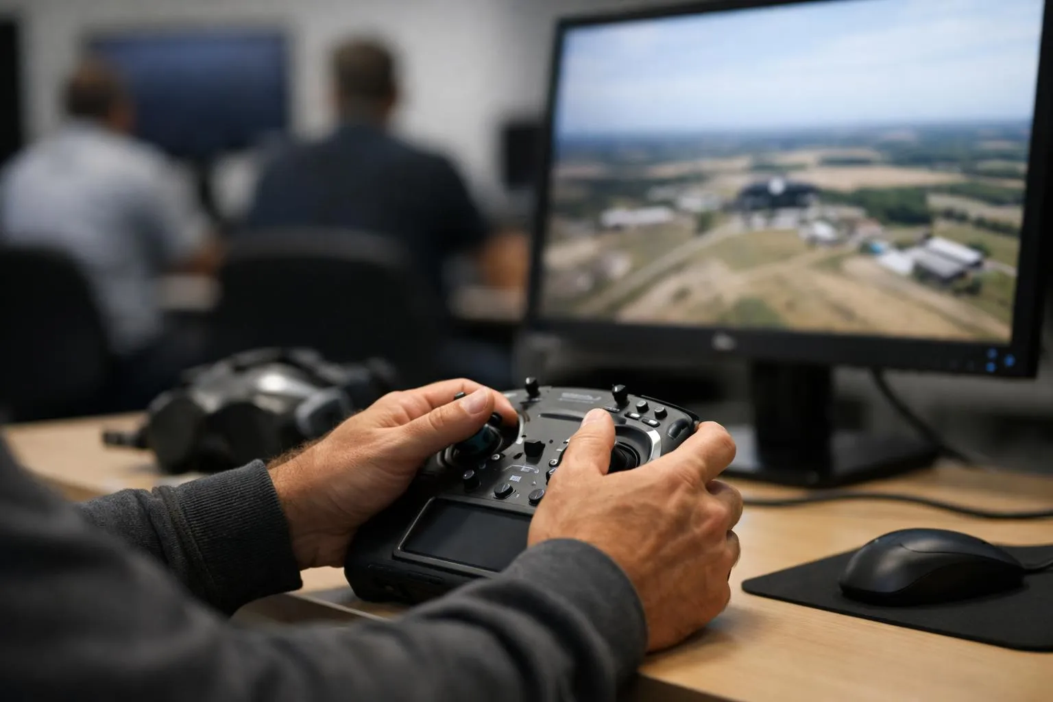 Homme jouant à un jeu vidéo sur un écran géant.
